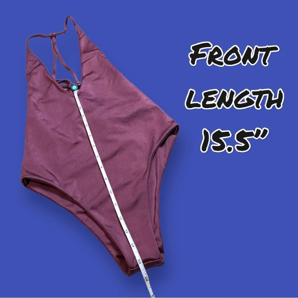 NWOT Jouse De Sable X REVOLVE Amber One Piece in metallic light plum. Size XS 🌴 - Picture 6 of 9